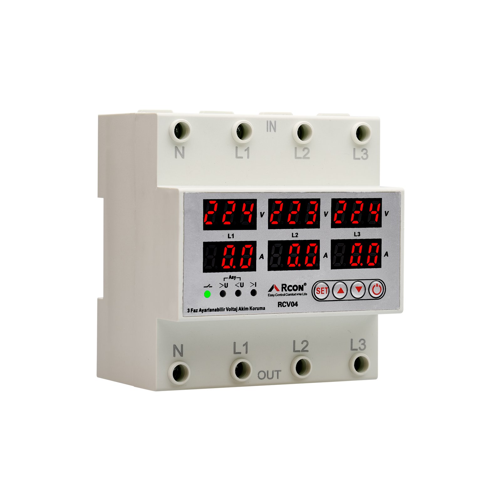 RCV-04 3 Faz Bütünleşik Kontrol Gerilim & Akım Koruma Rölesi Kullanım Klavuzu